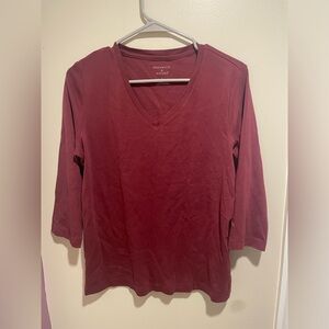 Preswick & Moore Maroon 3/4 Sleeve T-Shirt